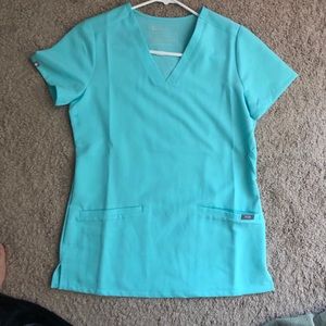 Figs fresh aqua  casma scrub top